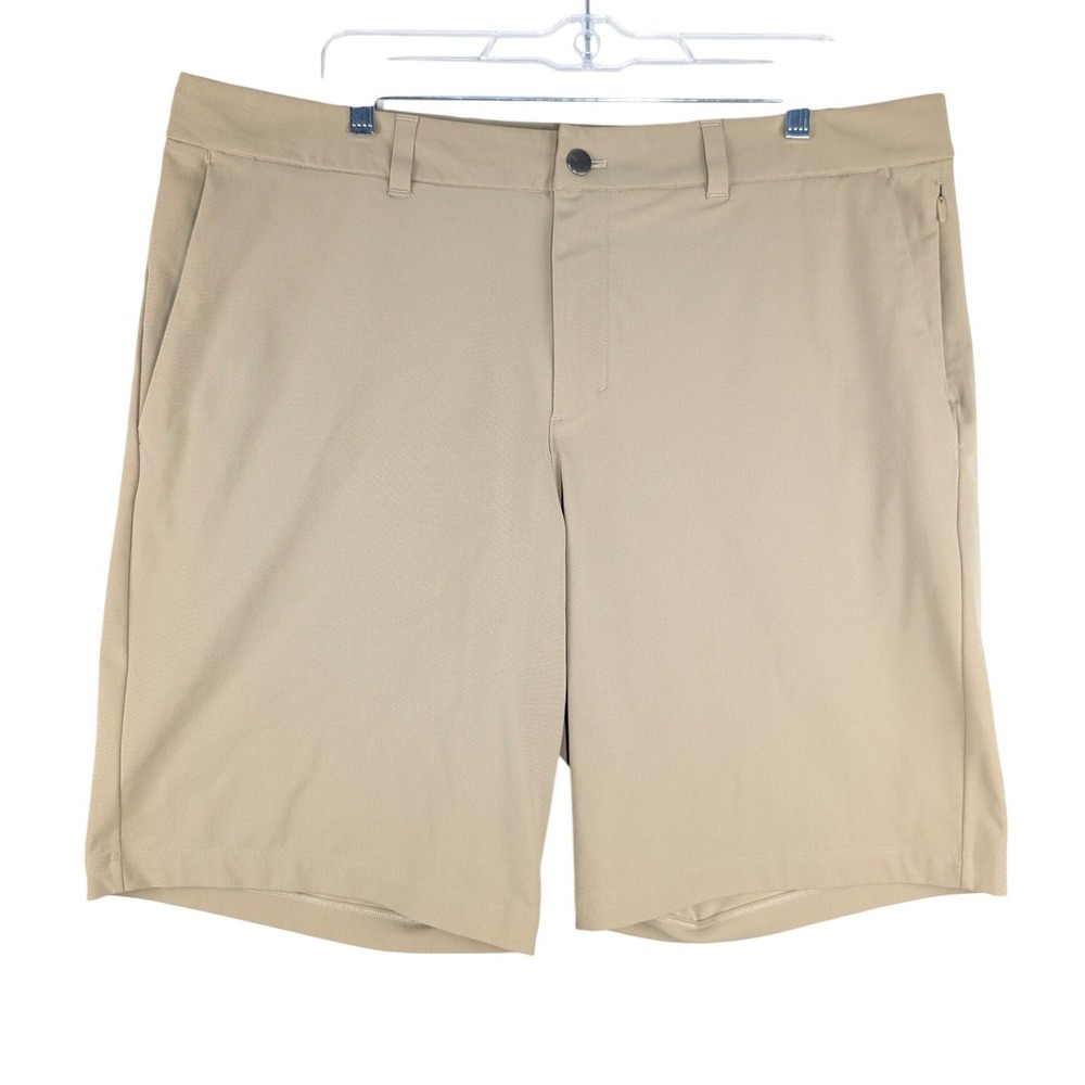 Lululemon Commission Shorts Mens 38 Tan Khaki Golf Casual Technical Chino